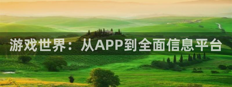 奇亿娱乐注册测速：游戏世界：从APP到全面信息平台